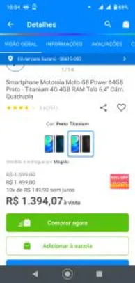 Smartphone Motorola Moto G8 Power 64GB Preto | R$1.255