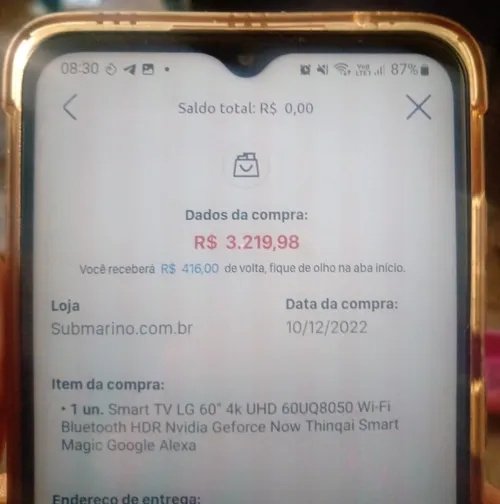 Imagem na descrição da promoção