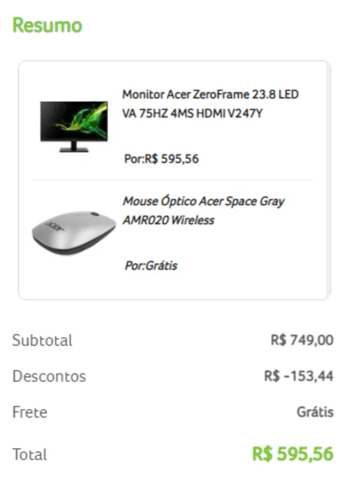 Imagem na descrição da promoção