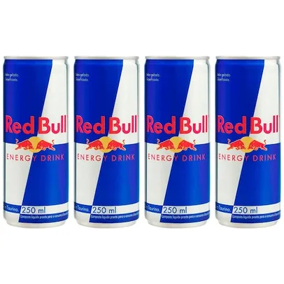 Energético Red Bull Energy Drink Lata 250ml - 4 Unidades