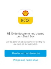 R$ 10 OFF em Abastecimentos na Shell  no Mercado Pago