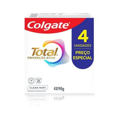 Creme Dental Colgate Total Clean Mint 90g 4 Unidades