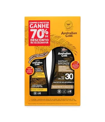 Promopack: Protetor FPS 30 237ml + Acerador 125ml (70%) Australian Gold