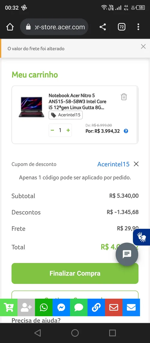 Imagem na descrição da promoção