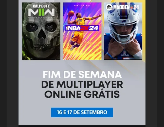 Online grátis - jogos Call of Duty®: Modern Warfare® II, Madden NFL 24 e NBA 2K24