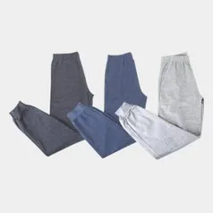 Kit Calça Moletom Three Hands Básica Masculina 3 Peças | R$90