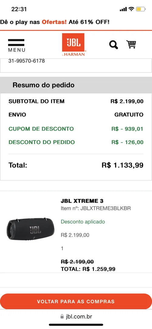 Imagem na descrição da promoção