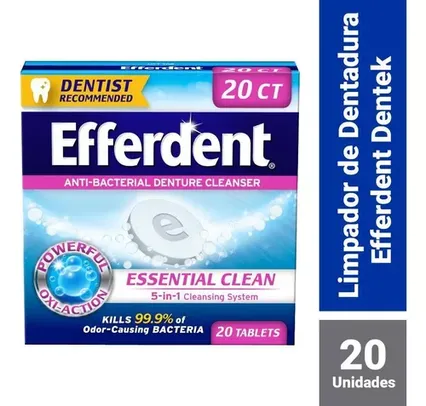 Limpador De Dentadura Antibacteriano Efferdent C/20 Tabletes