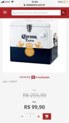 Cooler Corona 15l [app clube extra] | R$100