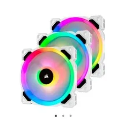 Kit Fan com 3 Corsair LL120 RGB, 120mm, Branco