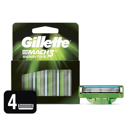 [LEVE 3 PAGUE 2] Carga Gillette Mach3 Sensitive Com 4 Unidades | R$35