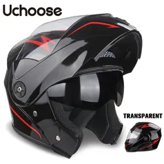 [1ª compra] Capacete Unisex para Motocicleta com Lente Dupla, Capacete de Segu