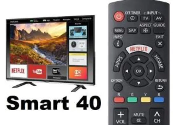 Smart TV LED 40" Panasonic Viera TC-40DS600B Full HD 2 HDMI 1 USB Preta