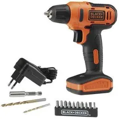 Parafusadeira/Furadeira LD12S 12V Lítio Ion com 13 Acessórios, Black+Decker por R$ 160