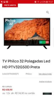Saindo por R$ 659: TV Philco 32 Polegadas Led HD PTV32G50D Preta | R$659 | Pelando