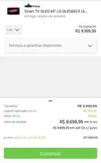 Smart TV OLED 65'' LG OLED65CX Ultra HD 4K | R$ 8699