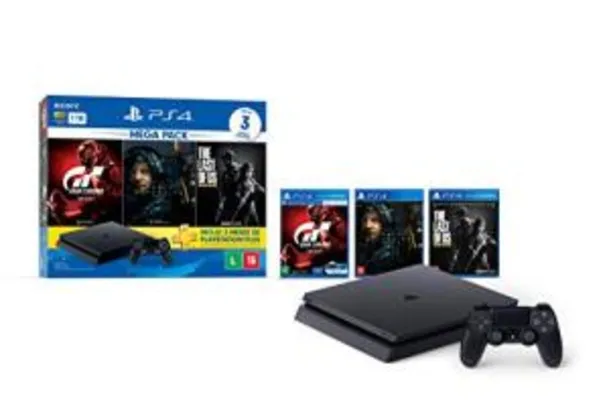 [PRIME]Console PlayStation 4 1TB Bundle Hits 10 - Death Stranding, The Last Of Us, Gran Turismo Sport - PlayStation 4 r$2199