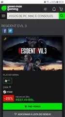 RESIDENT EVIL 3 Desconto VIP