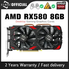 Placa de Vídeo Mllse 51risc RX580 8GB 256bit 2048sp GDDR5 Graphics Cards