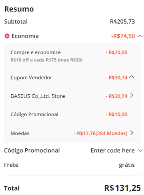 Imagem na descrição da promoção