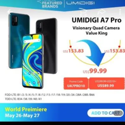 Smartphone UMIDIGI A7 Pro 64gb 4gb Ram. | R$ 503