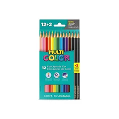 [R$ 6,80 +por-] Ecolapis cor, Faber-Castell, multicolor super, 11.1200N+2G, 12 cores + 2 lapis, 14 unidades, Multicor