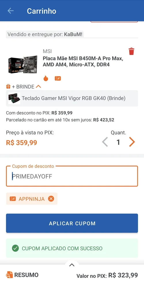 Imagem na descrição da promoção