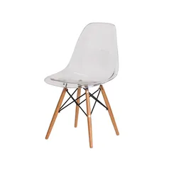 Cadeira Eiffel Eames Dsw Transparente Base Madeira Sala Cozinha Jantar