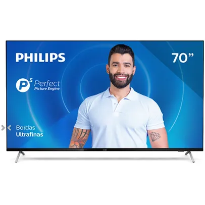 Smart TV Philips 70 70PUG7625/78 4K UHD P5 HDR10 Dolby Vision Bluetooth Wi-Fi 3 HDMI 2 USB Preto