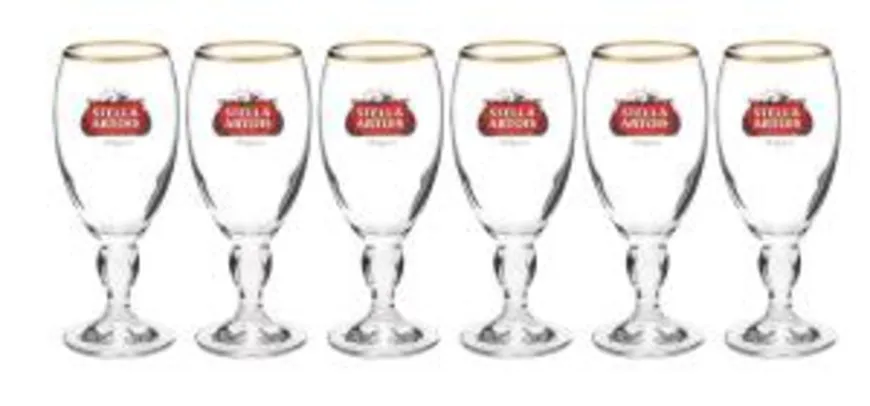 Jogo de Taças para Cerveja de Vidro 6 Peças - 250ml Ambev Stella Artois - R$100