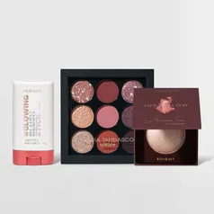 Kit Iluminador + Blush em Bastão + Paleta de Sombras To My Glam (3 Produtos)