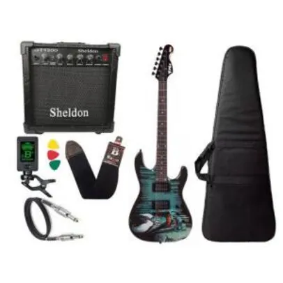 [C. Americanas] Kit Guitarra Venom Marvel Phx Cubo Amplificador Sheldon | R$663
