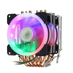 Cooler RGB CPU Cooler Colour Light Silent PWM 130W TDP Para Intel 1150 1155Colorful Light3 pinDouble fan (3 pin, Double fan)