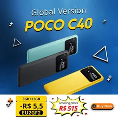 Global Version POCO C40 32GB/64GB Smartphone Android Octa Core CPU 6000mAh Battery 