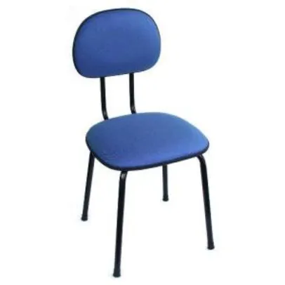 Cadeira De Escritório Palito Secretária Fixa Tecido Azul - R$ 51