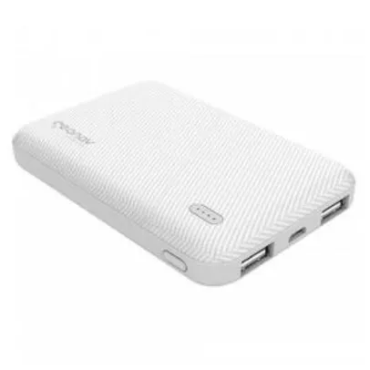 Carregador Portátil Geonav Essential, 5000mAh, 2 USB, Branco - ES5KWT R$33