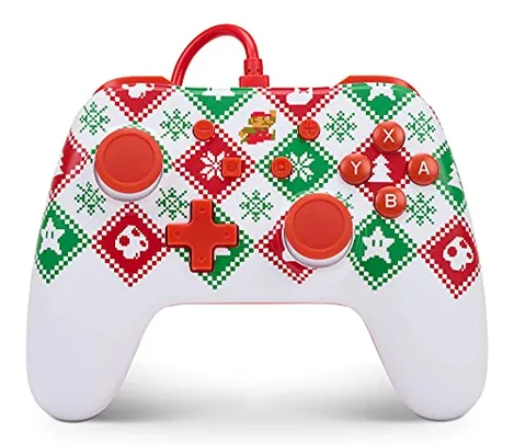 Controle com fio PowerA para Nintendo Switch - Mario Holiday Sweater