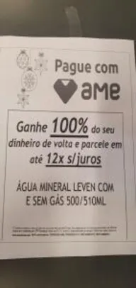 [Somente 16/12] Água Mineral Com ou Sem Gás LEVEN 500ml | 100% de volta AME