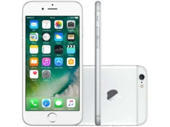 iPhone 6 Apple 64GB Prata 4G Tela 4,7" Retina - Câmera 8MP iOS 10 Proc. M8 Touch ID por R$2250