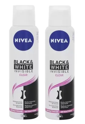 Desodorante Nivea Black & White Invisible Clear 2 unidades