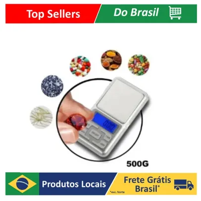 [Moedas/DoBrasil] Mini Balança Digital De Bolso E Alta Precisão 0,1g Até 500g