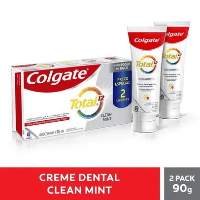 Creme Dental Colgate Total 12 Clean Mint 90g (PACOTE COM 2 UNIDADES)