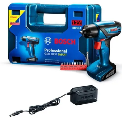 Parafusadeira E Furadeira À Bateria Bosch Gsr1000 12v Azul | R$279