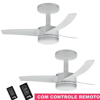 Kit Acompanha 2 Ventiladores de Teto Arno com controle remoto Ultimate VX 10 3 pás Arno 220V Branco