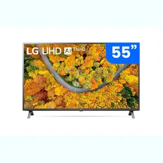 Smart TV 55" LG 4K LED 55UP7550 WiFi, Bluetooth, HDR, Inteligência Artificial ThinQ, Google, Alexa e Smart Magic - 2021