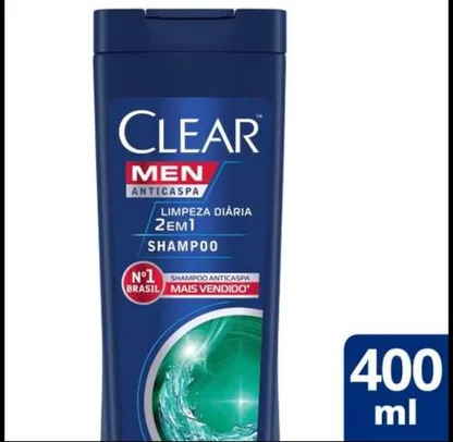 Pague 2 Leve 3 - Viva Saúde | Shampoo Anticaspa Clear Men Limpeza Diária 2 em 1 400ml | R$35