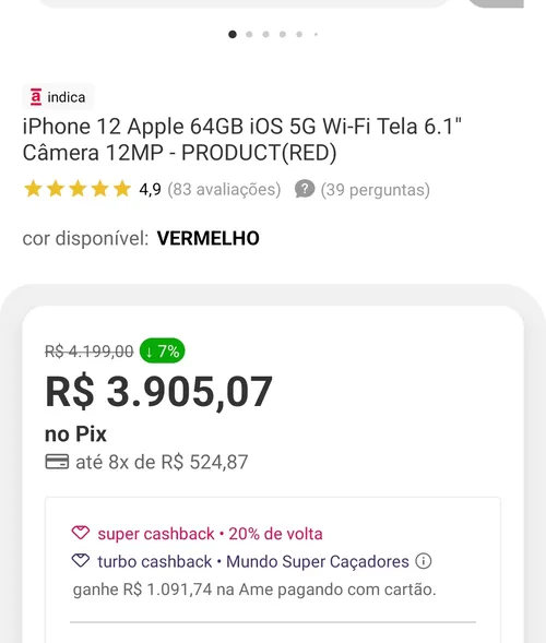 Imagem na descrição da promoção