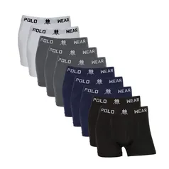 Kit 10 Cuecas Boxer Microfibra Polo Wear - PoloWear