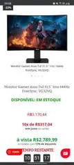 Monitor Gamer Asus TUF 31.5" - 2560x1440 - 144hz | R$2790