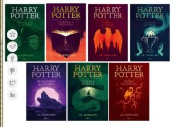 Kit livros Harry Potter Capa dura (1 ao 7) - R$ 134